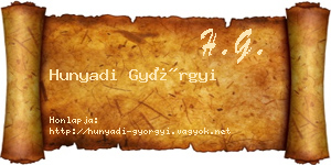 Hunyadi Györgyi névjegykártya